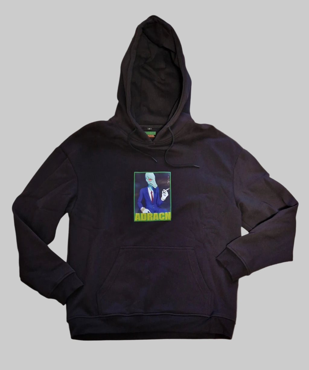 Adracn President Loose Fit Hoodie in Schwarz - Vorderansicht
