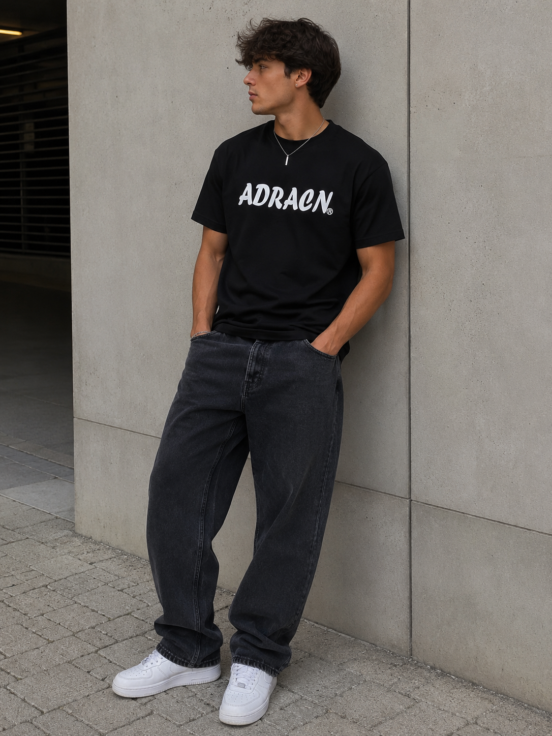 Angebot..."Adracn Logo Shirt Dry Fit Schwarz | Streetwear T-Shirt"