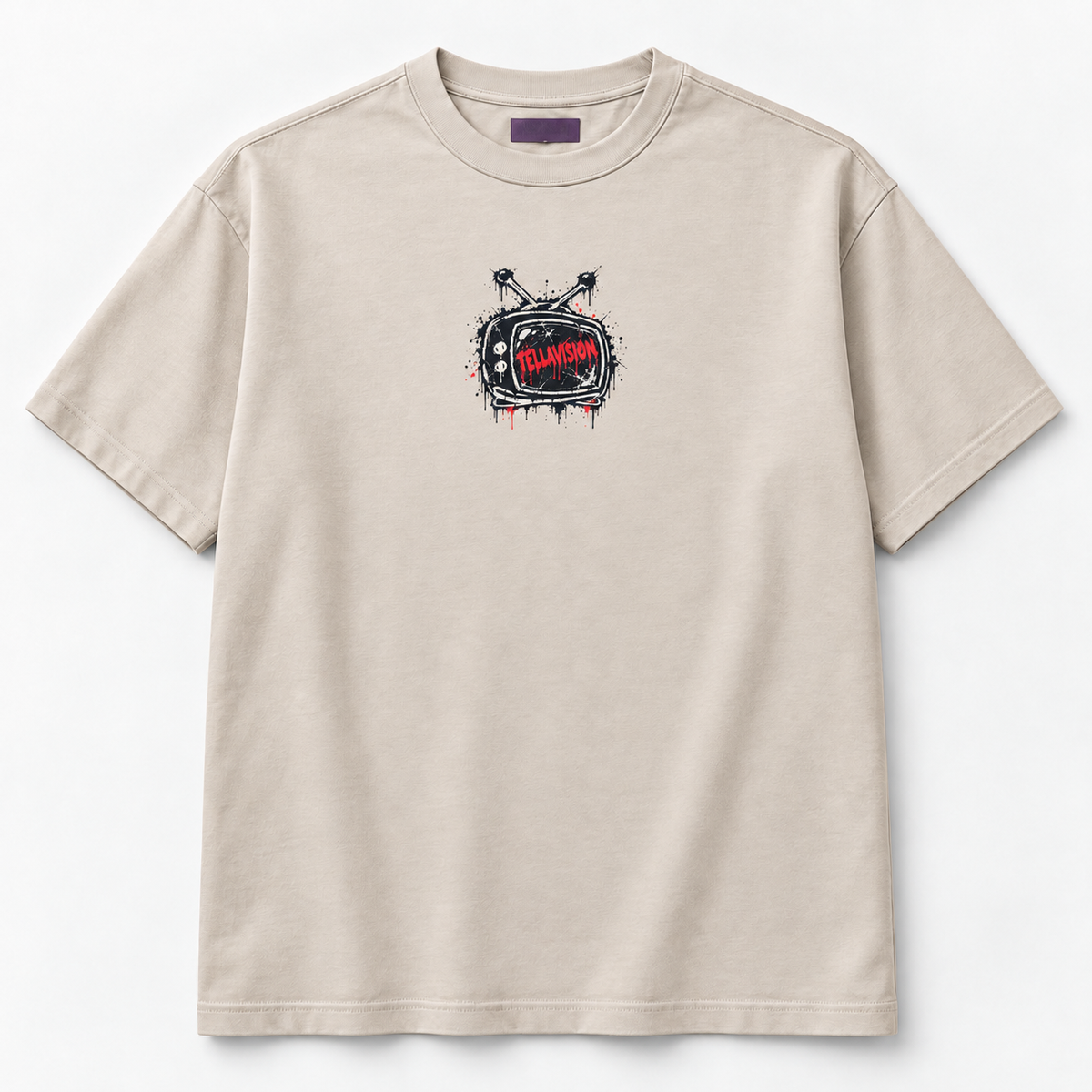 ADRACN® Tellavision T-Shirt – Loose Fit, Sand