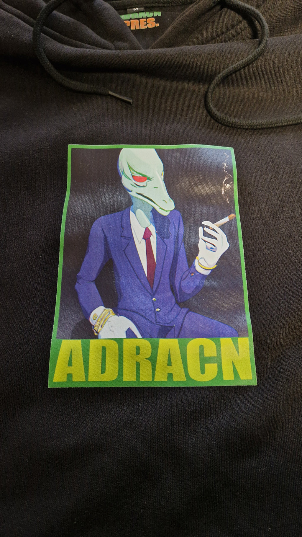 Adracn President Loose Fit Hoodie - Detailansicht Reptile President Druck
